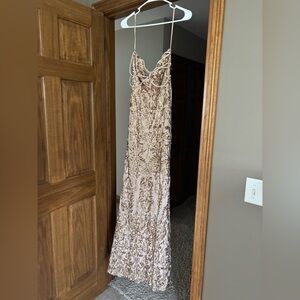 Windsor gold prom dress